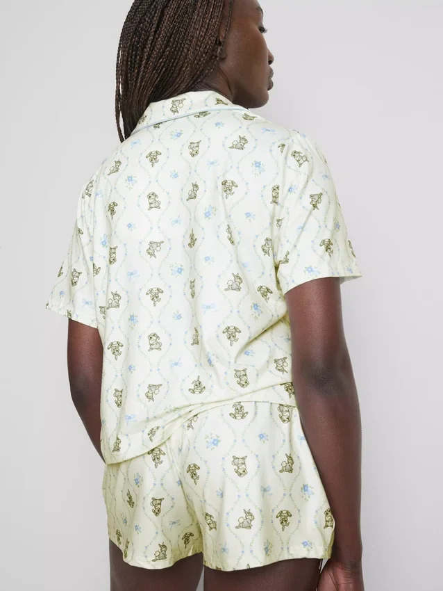 Disneys Bambi Thumper-pyjamasar i boyfriend-stil med korta byxor