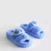 Disneys fluffiga tofflor med dubbla remmar med Stitch-motiv