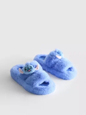 Disneys fluffiga tofflor med dubbla remmar med Stitch-motiv