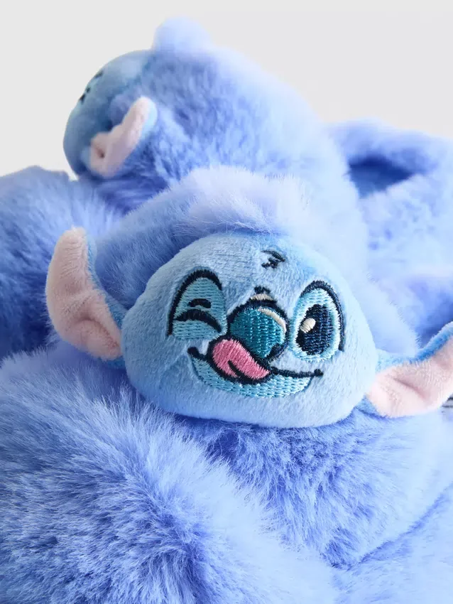 Disneys fluffiga tofflor med dubbla remmar med Stitch-motiv