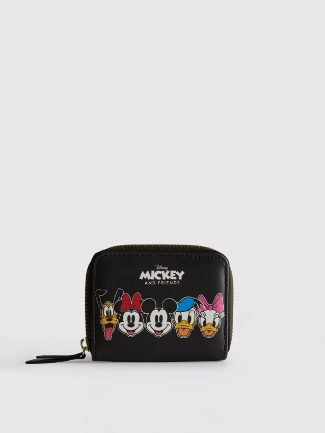 Disneys lilla myntplånbok i imitationsläder med Mickey och vännerna