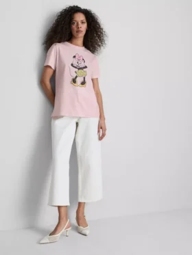 Disneys Minnie Mouse-T-shirt i bomull med tryck