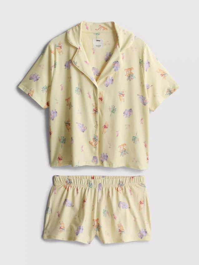 Disneys Nalle Puh-pyjamasar med korta shorts i boyfriend-stil