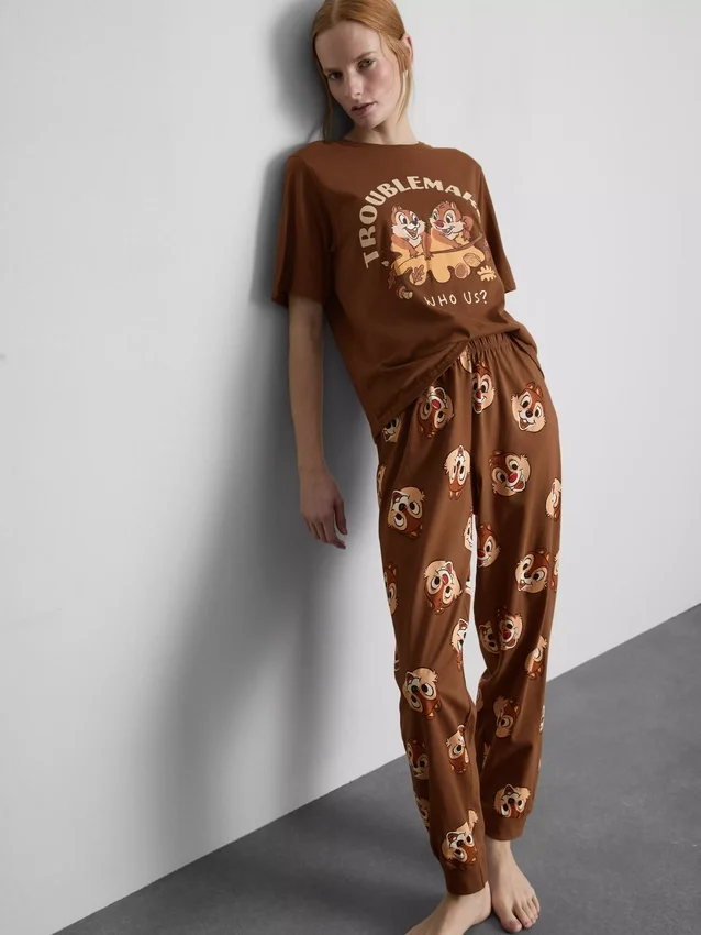 Disneys pyjamasar i bomull med Chip och Dale