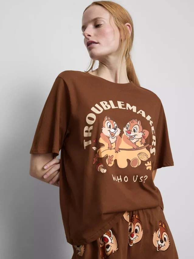 Disneys pyjamasar i bomull med Chip och Dale