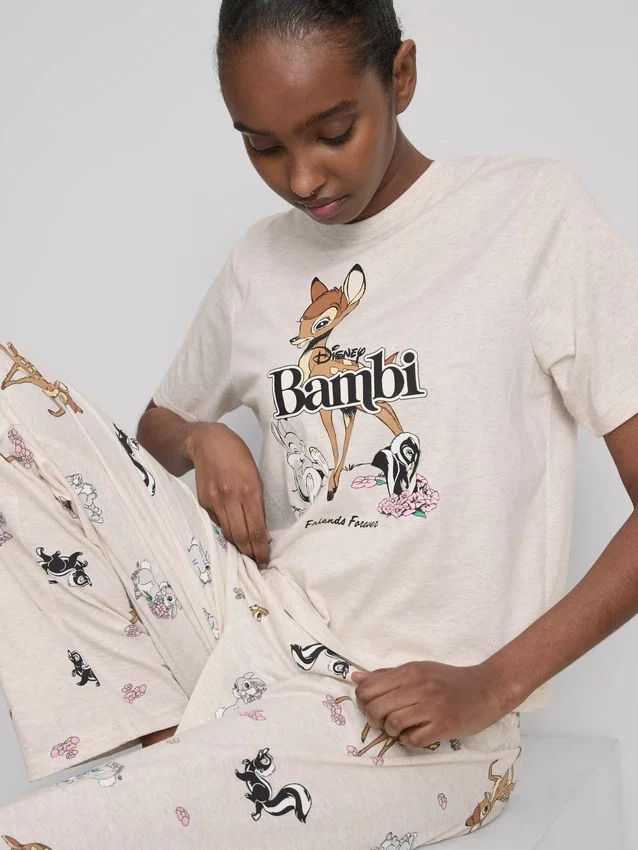 Disneys pyjamasar i bomullsblandning med tryck