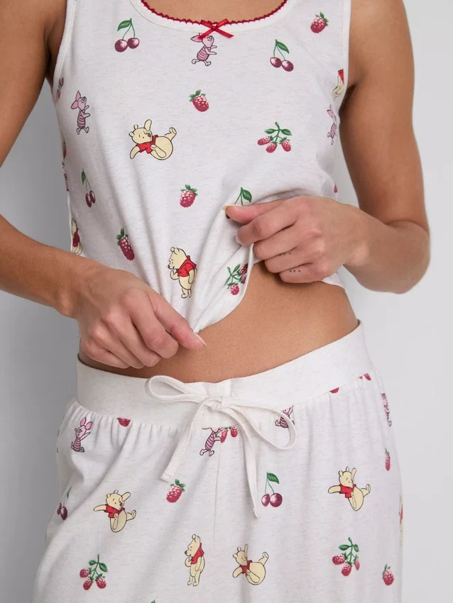 Disneys pyjamasar i bomullsrik tröja med tryck i Winnie the Pooh-motiv