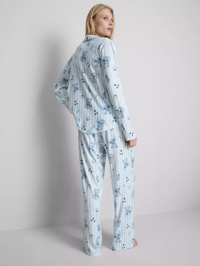 Disneys randiga boyfriend-stiliga pyjamasar med Stitch
