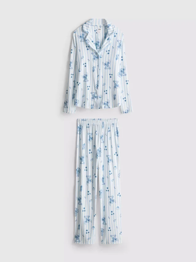 Disneys randiga boyfriend-stiliga pyjamasar med Stitch
