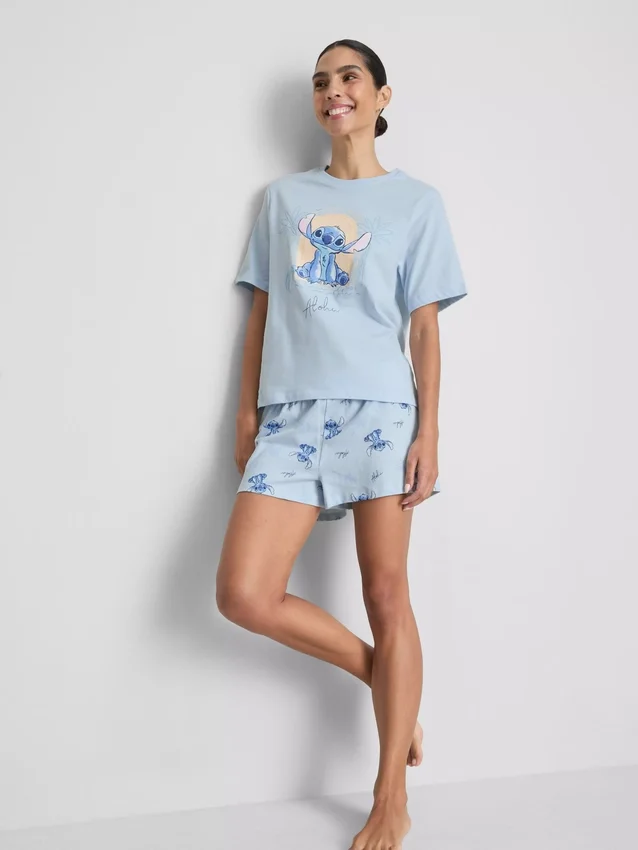 Disneys Stitch-pyjamasar i bomull med tryck