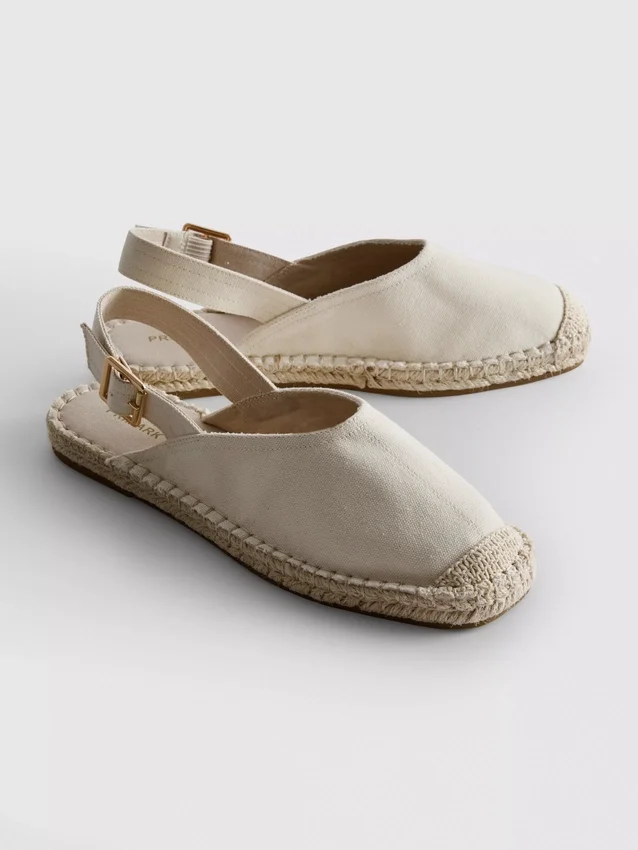 Espadriller med spänne bak