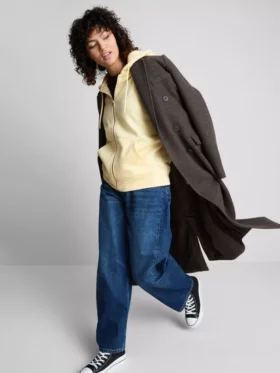 Essential hoodie med genomgående dragkedja