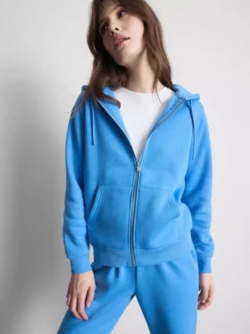 Essential hoodie med genomgående dragkedja