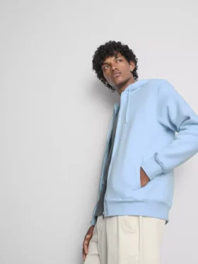 Essential hoodie med genomgående dragkedja