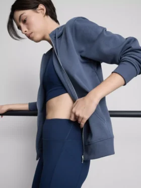 Essential hoodie med genomgående dragkedja