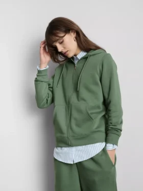 Essential hoodie med genomgående dragkedja