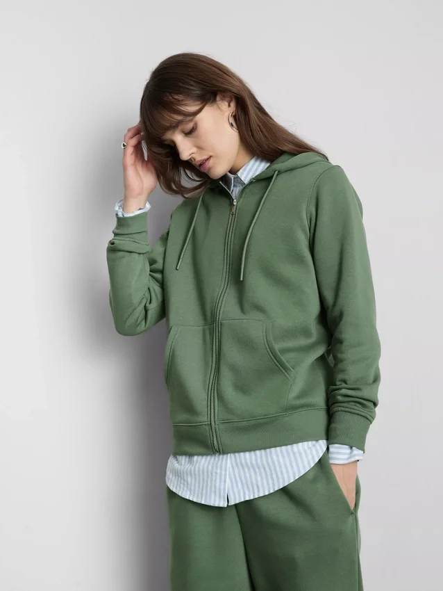 Essential hoodie med genomgående dragkedja