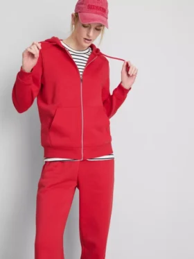 Essential hoodie med genomgående dragkedja