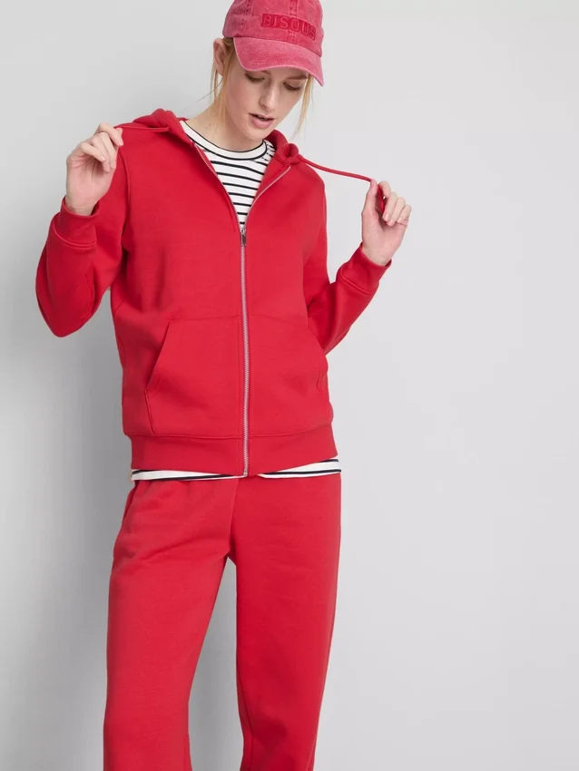 Essential hoodie med genomgående dragkedja
