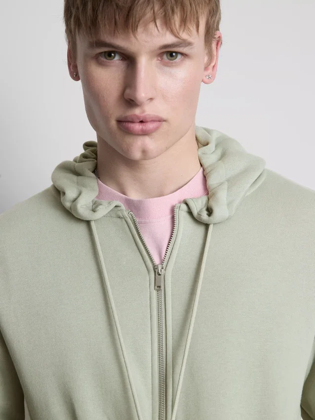 Essential hoodie med genomgående dragkedja