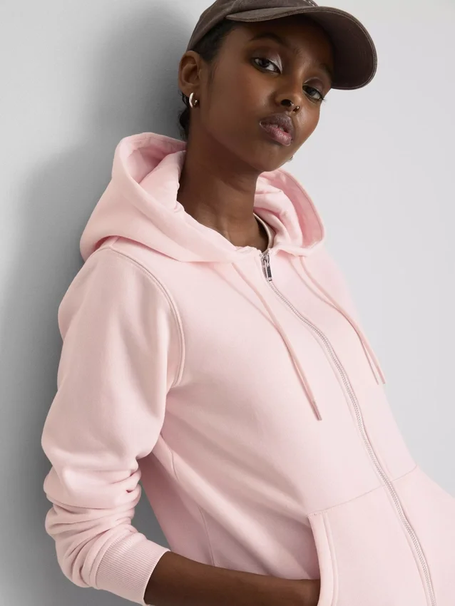 Essential hoodie med genomgående dragkedja