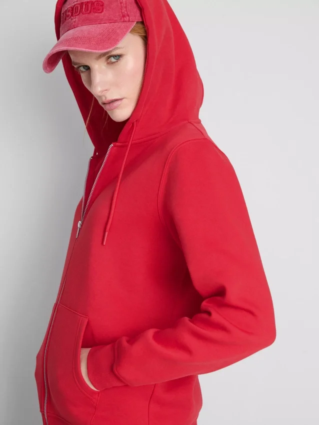 Essential hoodie med genomgående dragkedja