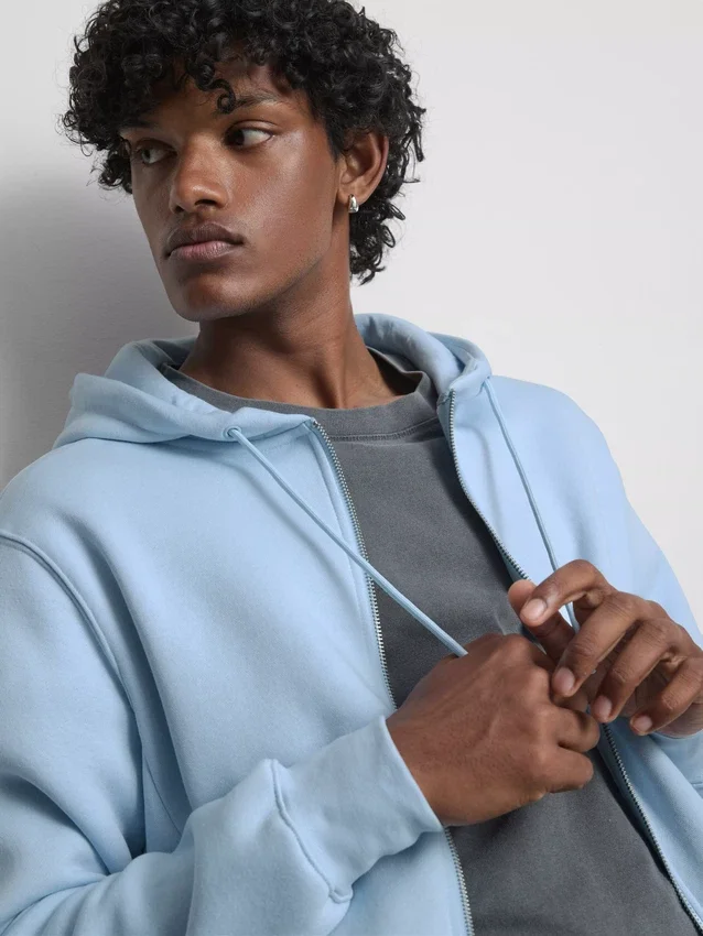 Essential hoodie med genomgående dragkedja