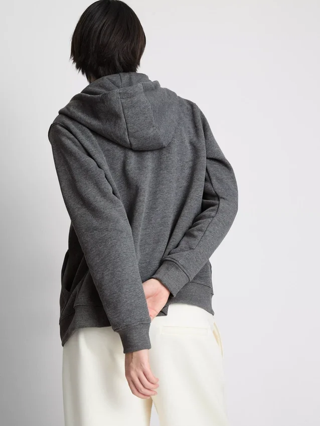 Essential hoodie med genomgående dragkedja