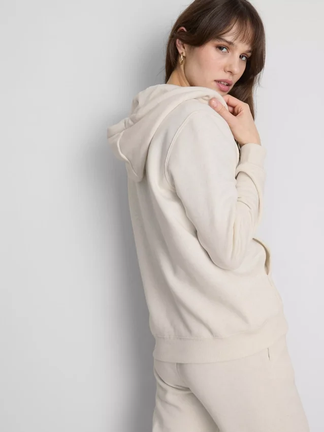Essential hoodie med genomgående dragkedja