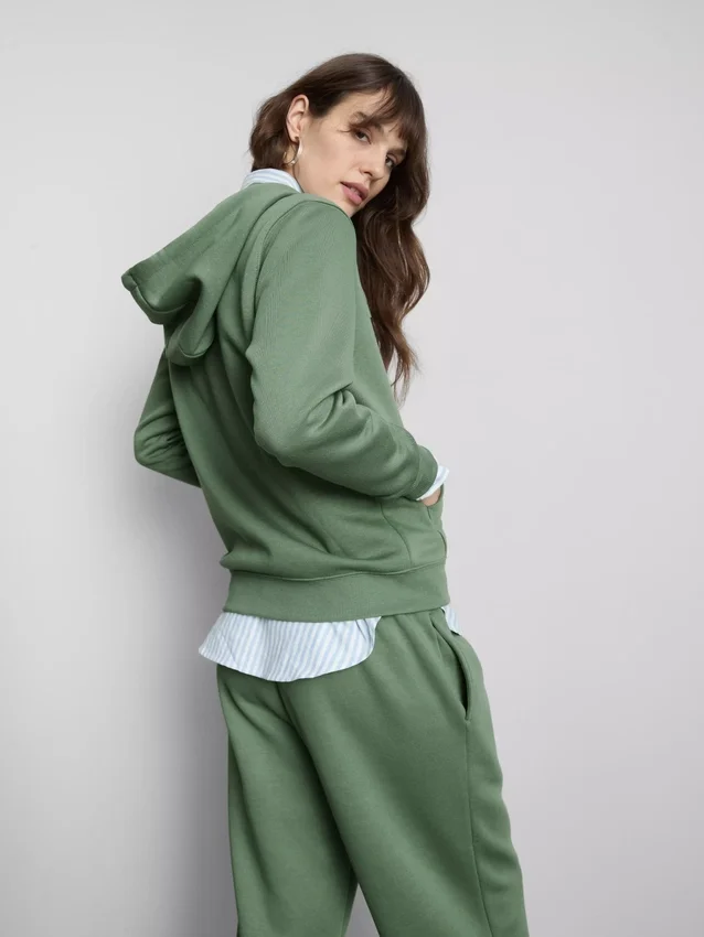 Essential hoodie med genomgående dragkedja