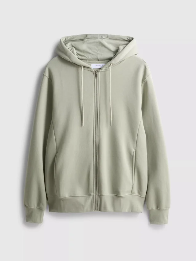Essential hoodie med genomgående dragkedja
