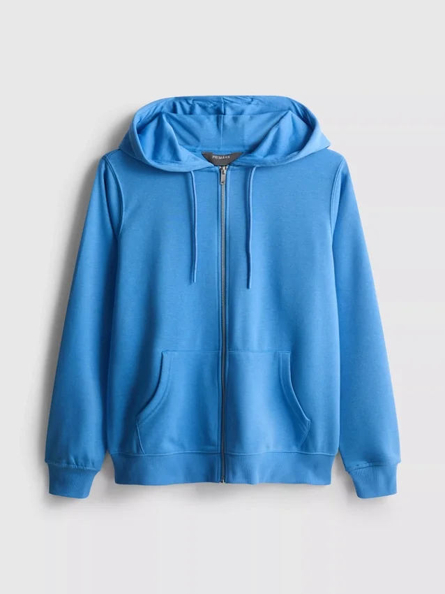 Essential hoodie med genomgående dragkedja