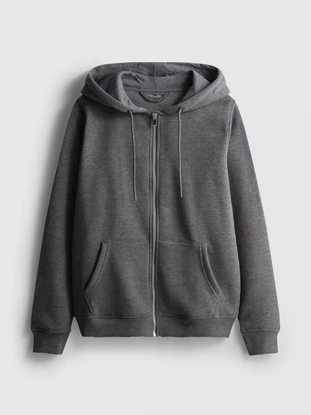 Essential hoodie med genomgående dragkedja