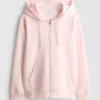 Essential hoodie med genomgående dragkedja