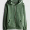 Essential hoodie med genomgående dragkedja