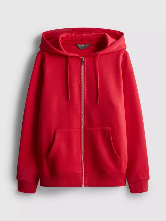 Essential hoodie med genomgående dragkedja