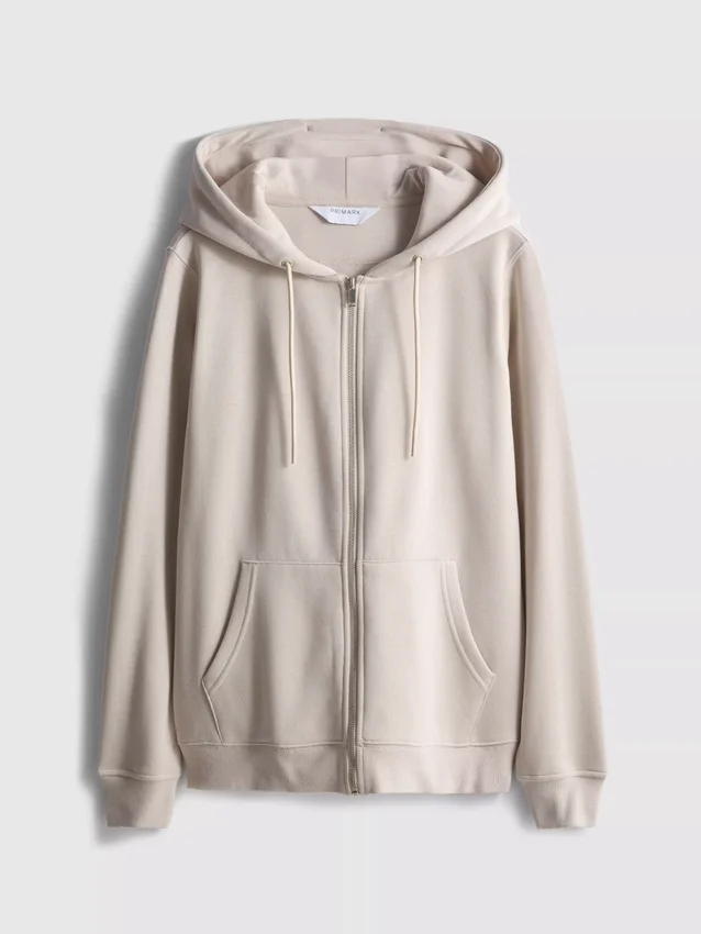 Essential hoodie med genomgående dragkedja