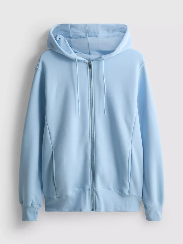 Essential hoodie med genomgående dragkedja