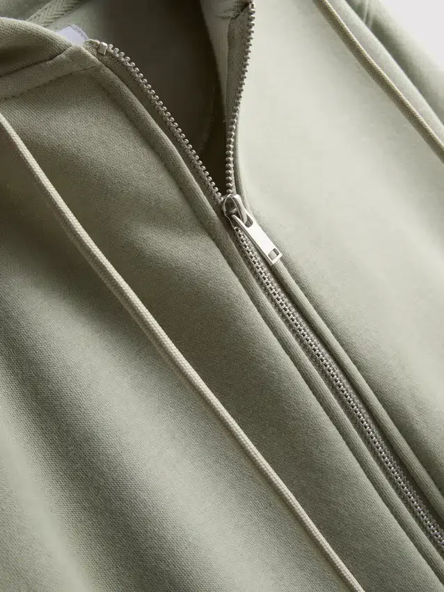 Essential hoodie med genomgående dragkedja