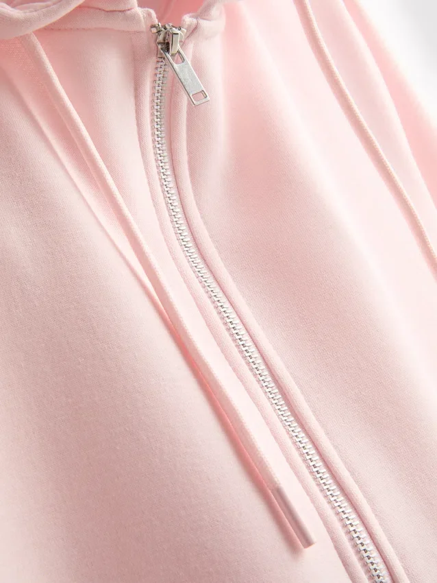 Essential hoodie med genomgående dragkedja