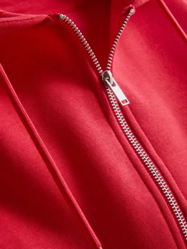 Essential hoodie med genomgående dragkedja