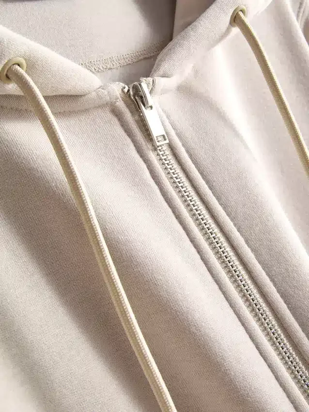 Essential hoodie med genomgående dragkedja