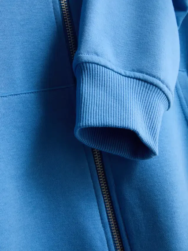 Essential hoodie med genomgående dragkedja