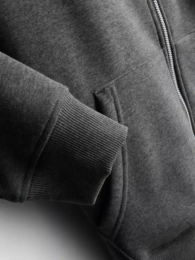 Essential hoodie med genomgående dragkedja