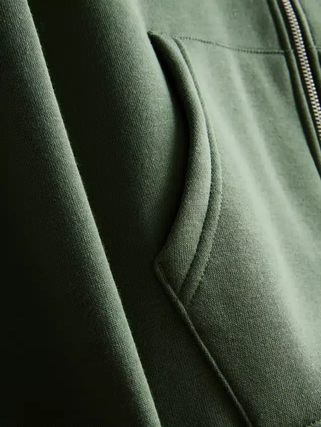 Essential hoodie med genomgående dragkedja