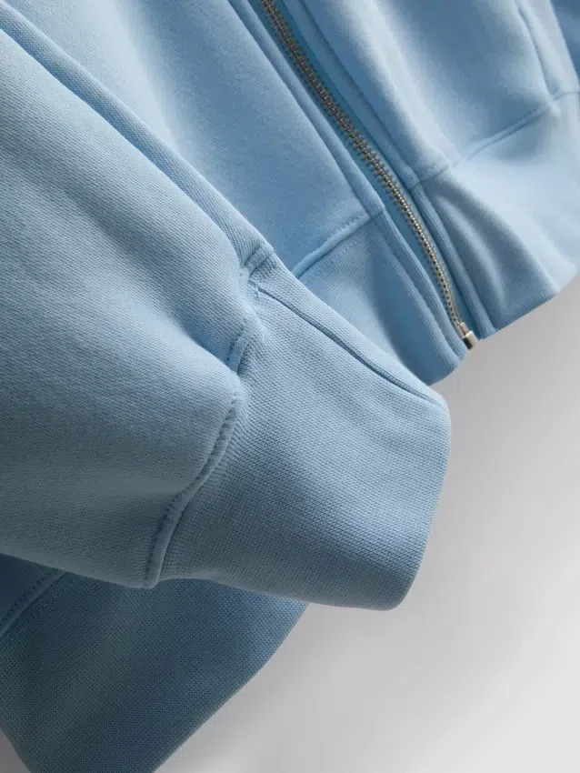 Essential hoodie med genomgående dragkedja