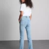 Flared-jeans i bomullsdenim med medelhög midja