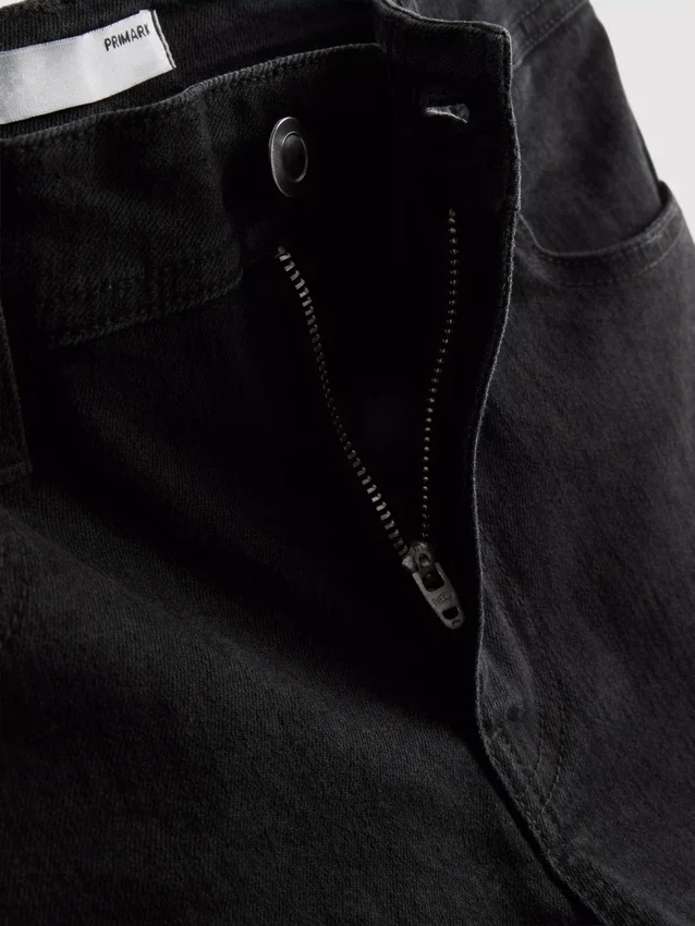 Flared-jeans i bomullsdenim med medelhög midja
