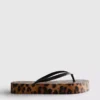 Flatform-flipflops med leopardmönster