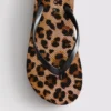 Flatform-flipflops med leopardmönster